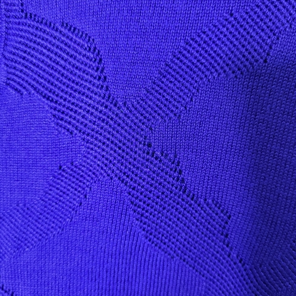 Jason Wu Cropped Cardigan L Royal Blue Textured Knit Button Front NWOT Preppy - Picture 4 of 8